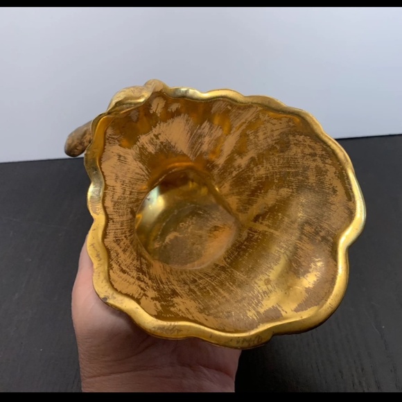 Stangl Pottery Hand Painted Granada Gold Conch Shell Trinket Dish/Container - Picture 4 of 10